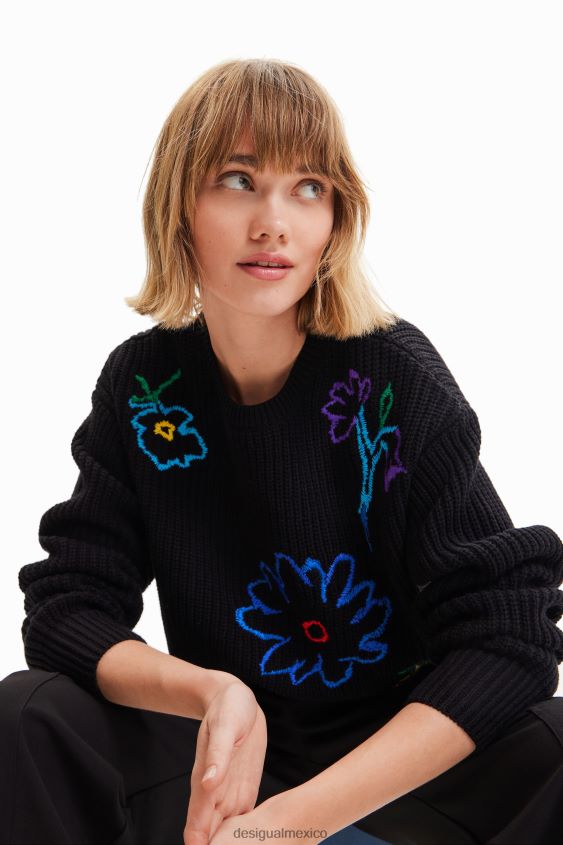 Desigual mujer jersey con bordado floral VZ26R02 ropa