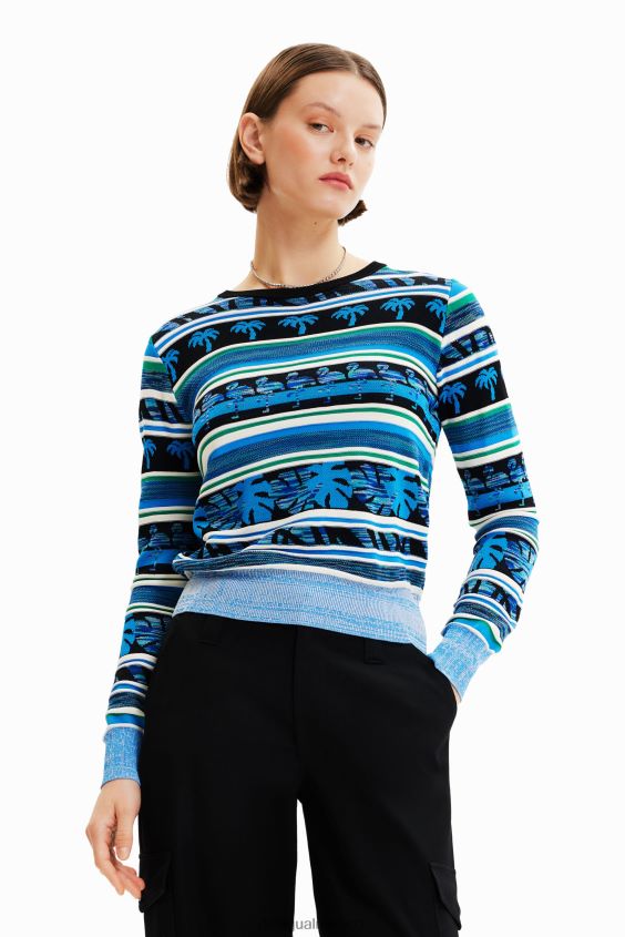 Desigual mujer jersey con borde tropical VZ26R0501 ropa