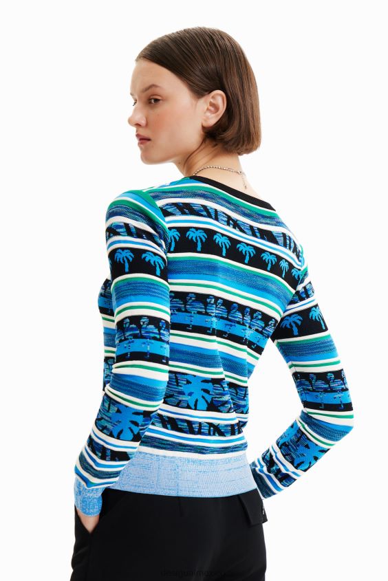 Desigual mujer jersey con borde tropical VZ26R0501 ropa