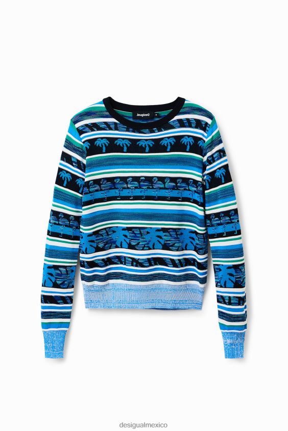 Desigual mujer jersey con borde tropical VZ26R0501 ropa