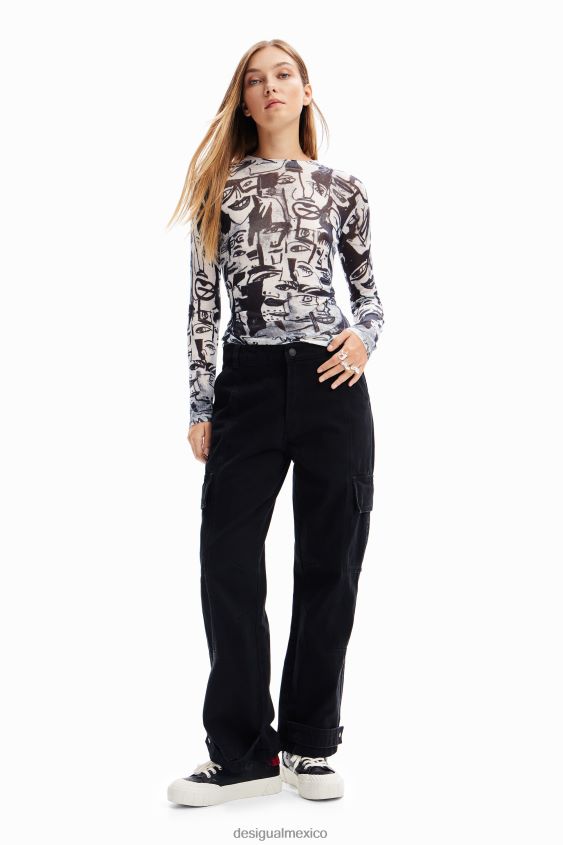Desigual mujer jersey con caras artísticas VZ26R0280 ropa