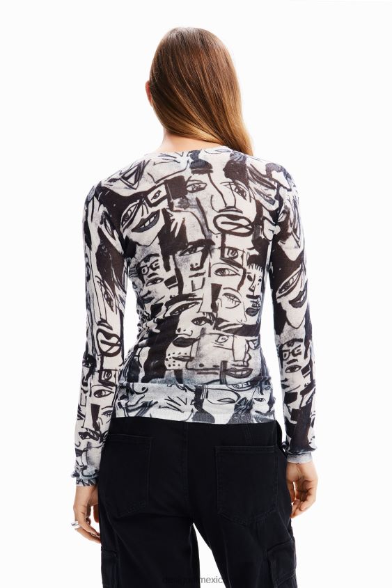 Desigual mujer jersey con caras artísticas VZ26R0280 ropa