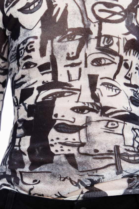 Desigual mujer jersey con caras artísticas VZ26R0280 ropa