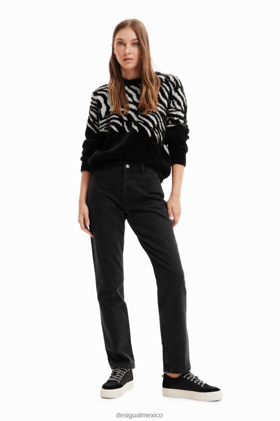 Desigual mujer jersey con efecto de piel de cebra VZ26R01039 ropa