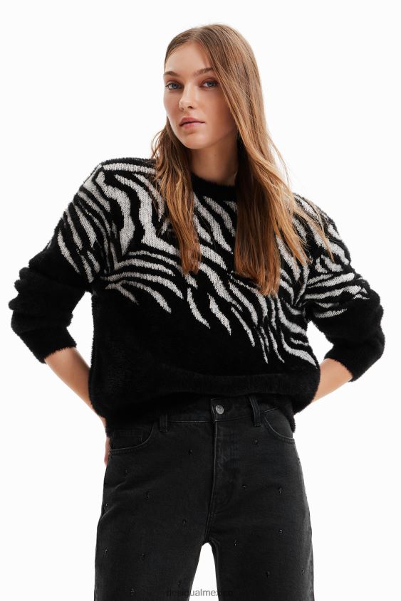 Desigual mujer jersey con efecto de piel de cebra VZ26R01039 ropa