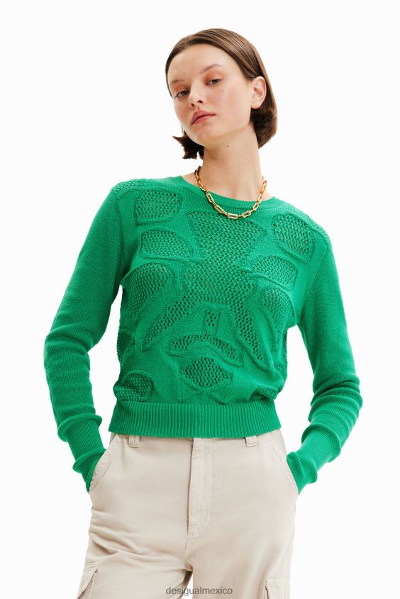 Desigual mujer jersey con flores caladas VZ26R0295 ropa