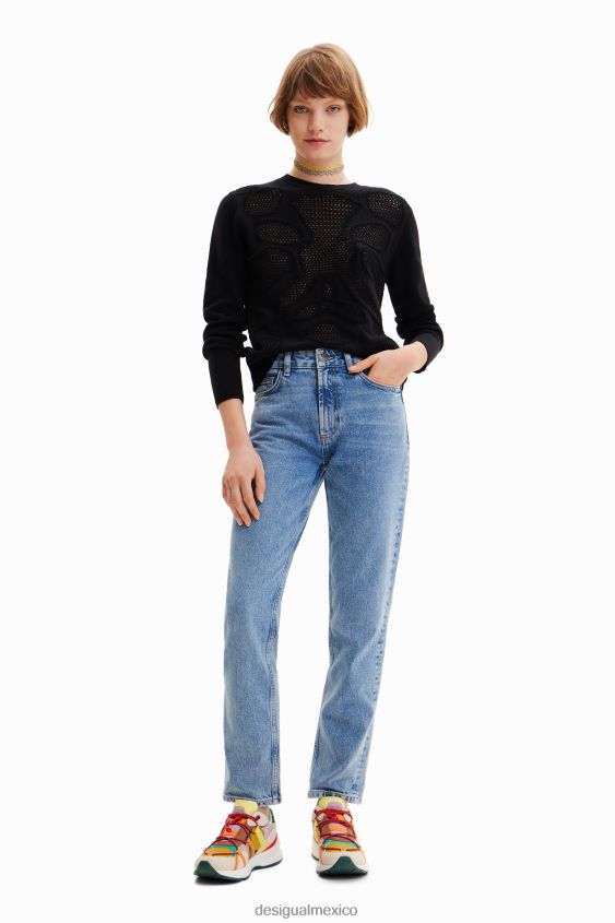 Desigual mujer jersey con flores caladas VZ26R0300 ropa