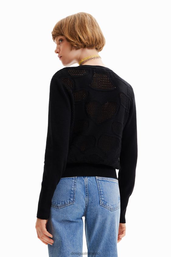 Desigual mujer jersey con flores caladas VZ26R0300 ropa