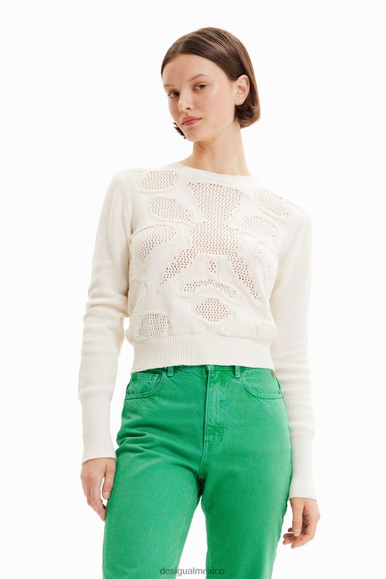 Desigual mujer jersey con flores caladas VZ26R0638 ropa