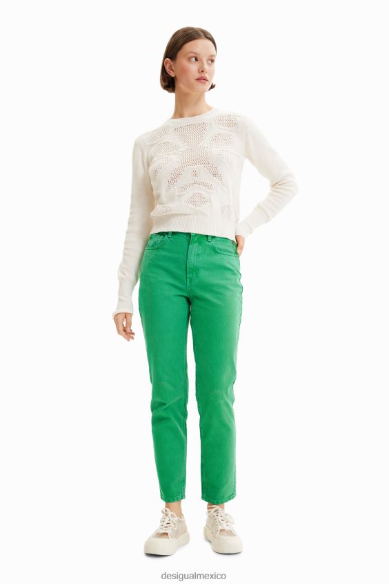 Desigual mujer jersey con flores caladas VZ26R0638 ropa