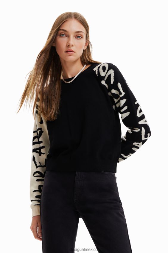 Desigual mujer jersey con mangas manifesto VZ26R0979 ropa