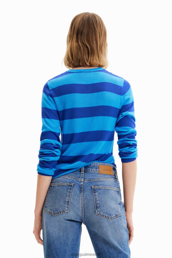 Desigual mujer jersey corto a rayas con planetas VZ26R0815 ropa