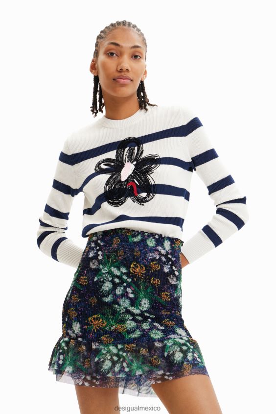 Desigual mujer jersey de flores a rayas VZ26R0307 ropa