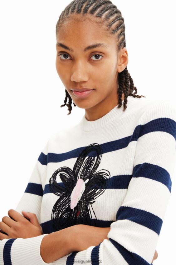 Desigual mujer jersey de flores a rayas VZ26R0307 ropa