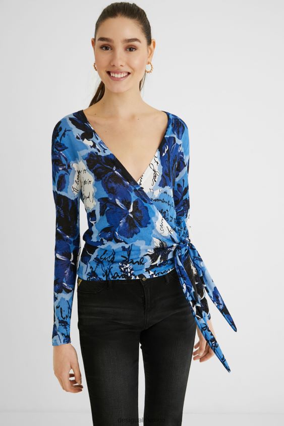 Desigual mujer jersey de punto con estampado y lazo VZ26R01163 ropa