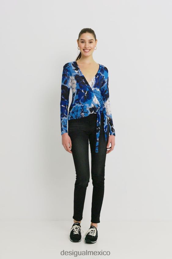 Desigual mujer jersey de punto con estampado y lazo VZ26R01163 ropa