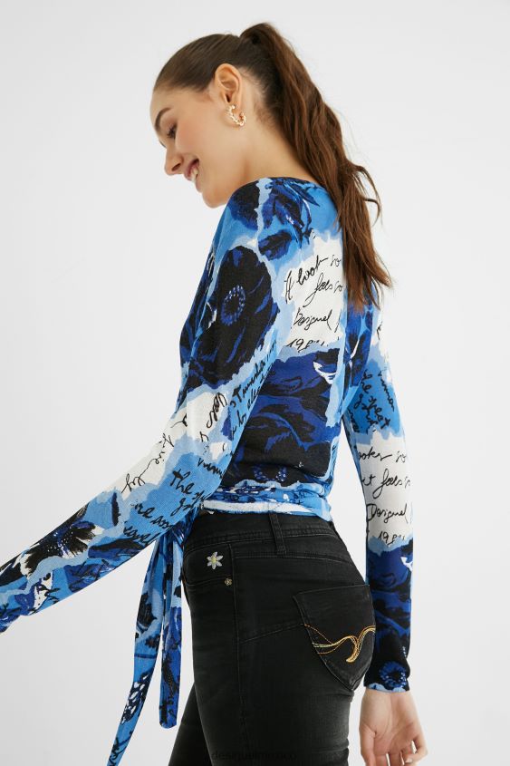 Desigual mujer jersey de punto con estampado y lazo VZ26R01163 ropa