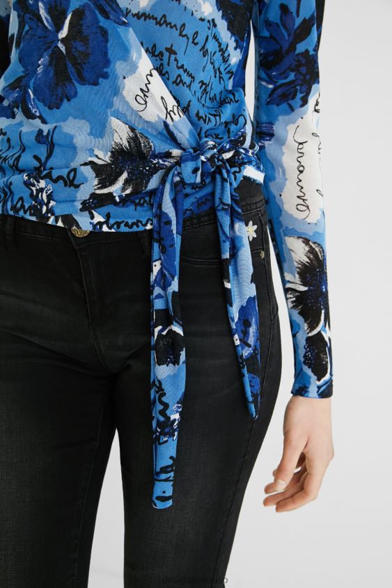 Desigual mujer jersey de punto con estampado y lazo VZ26R01163 ropa