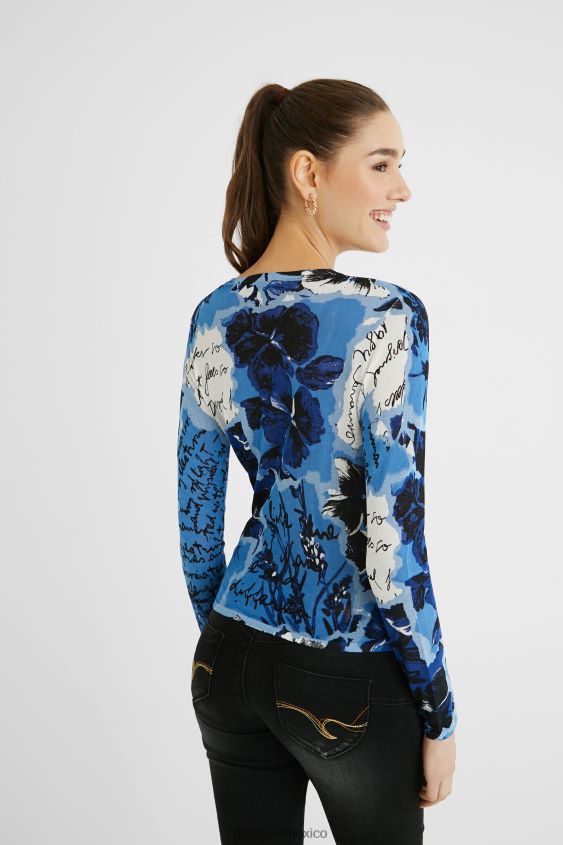 Desigual mujer jersey de punto con estampado y lazo VZ26R01163 ropa