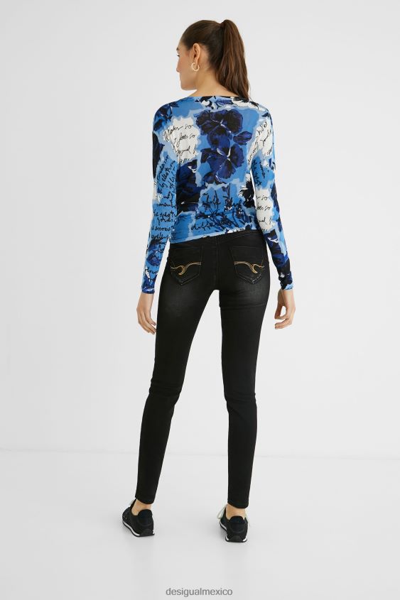 Desigual mujer jersey de punto con estampado y lazo VZ26R01163 ropa