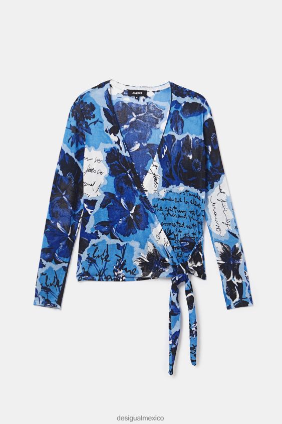 Desigual mujer jersey de punto con estampado y lazo VZ26R01163 ropa