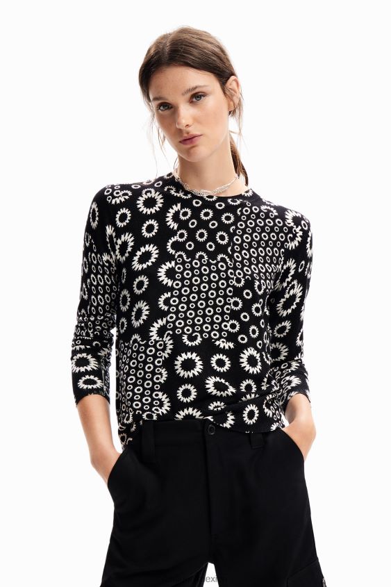 Desigual mujer jersey fino con patchwork geométrico VZ26R028 ropa