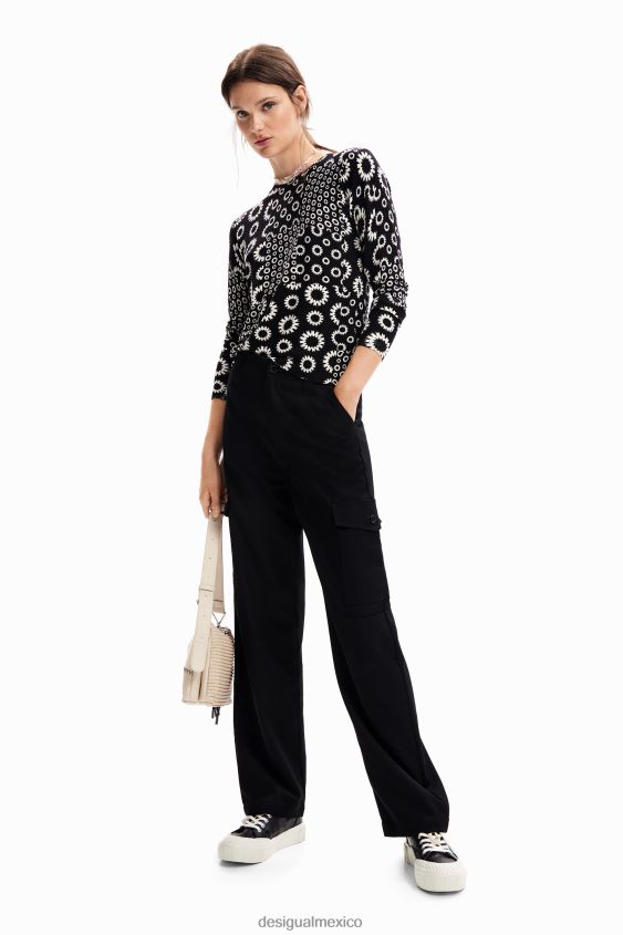 Desigual mujer jersey fino con patchwork geométrico VZ26R028 ropa