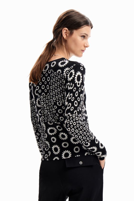 Desigual mujer jersey fino con patchwork geométrico VZ26R028 ropa