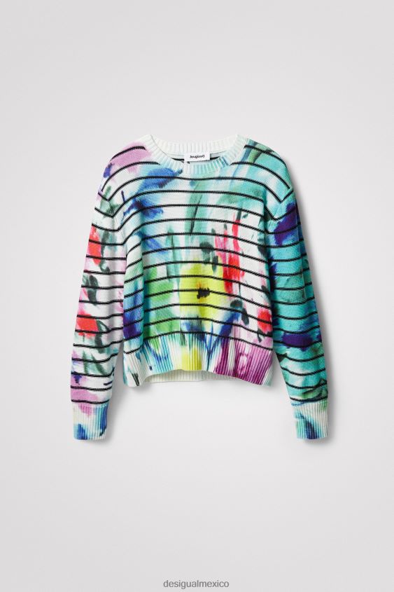 Desigual mujer suéter a rayas con estampado floral y efecto tie-dye VZ26R01024 ropa