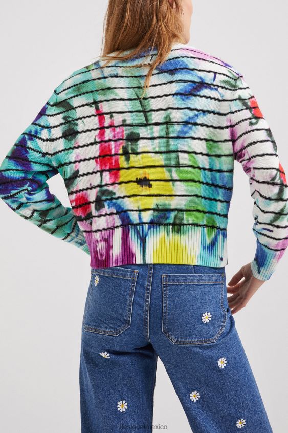 Desigual mujer suéter a rayas con estampado floral y efecto tie-dye VZ26R01024 ropa