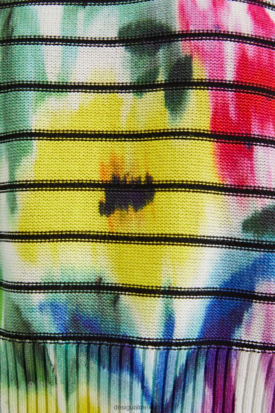 Desigual mujer suéter a rayas con estampado floral y efecto tie-dye VZ26R01024 ropa