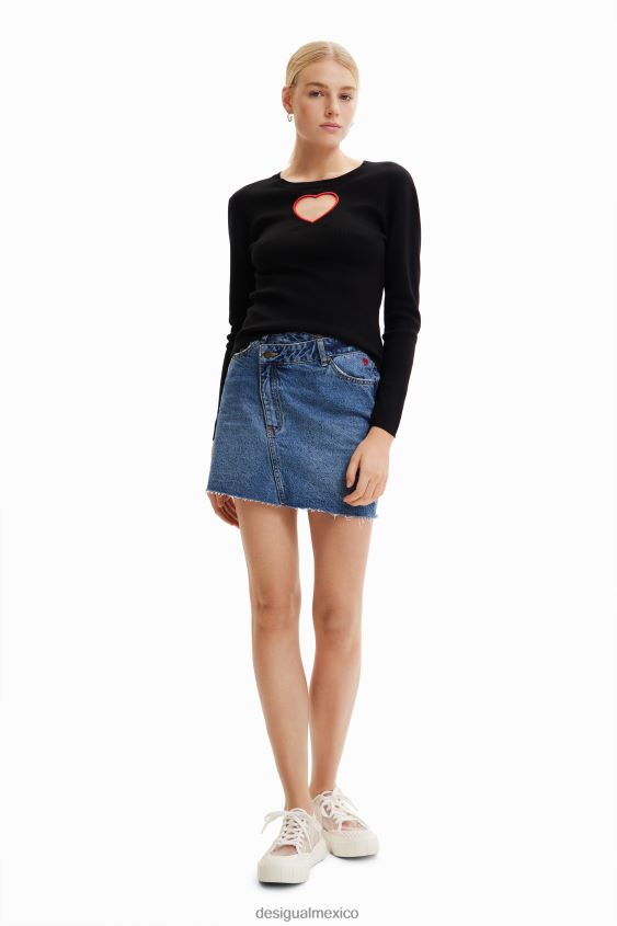 Desigual mujer suéter con aberturas en forma de corazón VZ26R0624 ropa