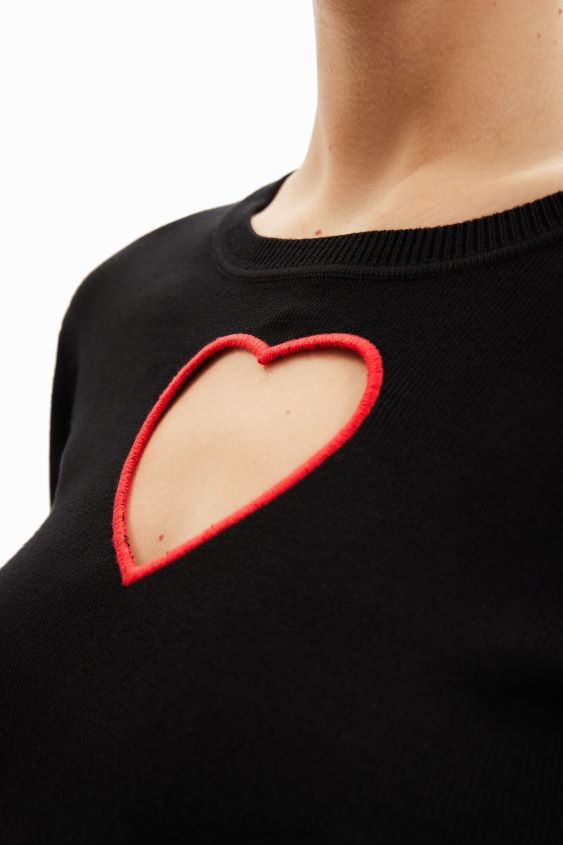 Desigual mujer suéter con aberturas en forma de corazón VZ26R0624 ropa