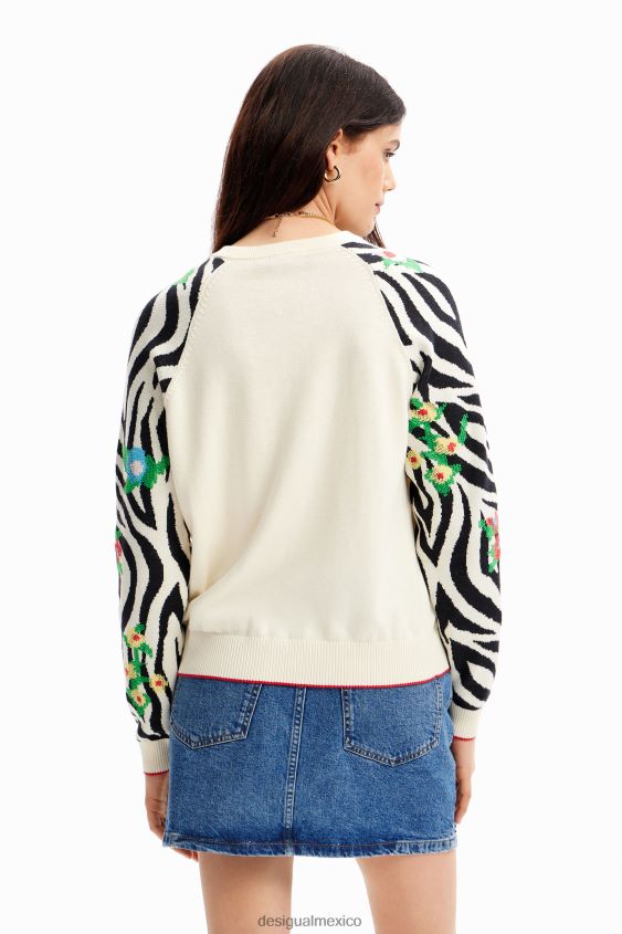 Desigual mujer suéter con bordado de cebra VZ26R041 ropa