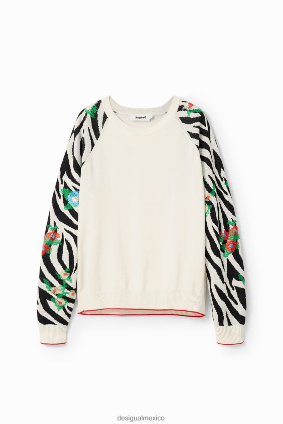 Desigual mujer suéter con bordado de cebra VZ26R041 ropa