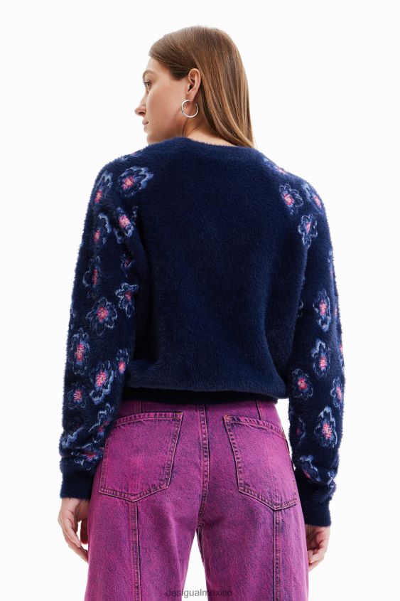 Desigual mujer suéter con efecto de pelo floral VZ26R0350 ropa