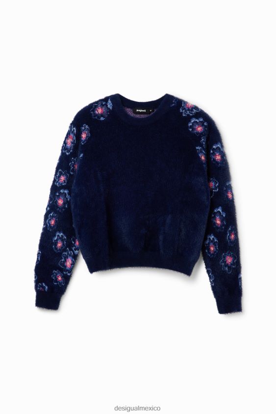 Desigual mujer suéter con efecto de pelo floral VZ26R0350 ropa