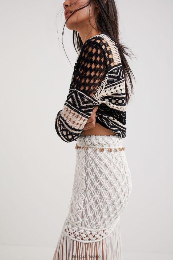 Desigual mujer suéter de crochet semitransparente VZ26R01031 ropa