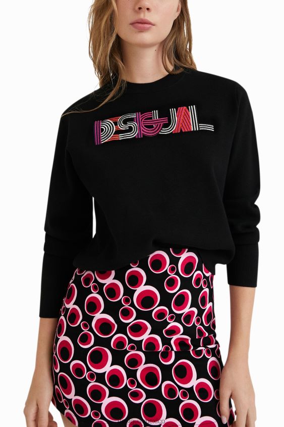 Desigual mujer suéter de punto bordado VZ26R01083 ropa