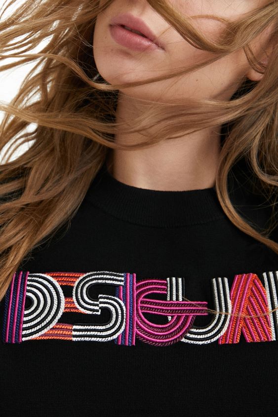 Desigual mujer suéter de punto bordado VZ26R01083 ropa