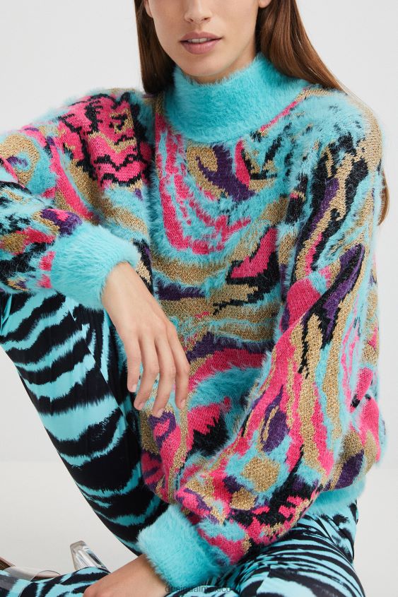 Desigual mujer suéter de punto con cuello vuelto VZ26R01117 ropa