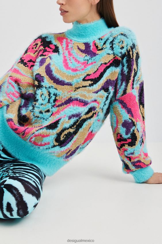 Desigual mujer suéter de punto con cuello vuelto VZ26R01117 ropa