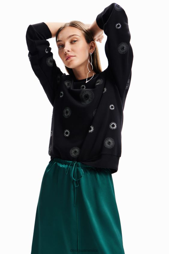 Desigual mujer sudadera con bordado geométrico VZ26R0264 ropa