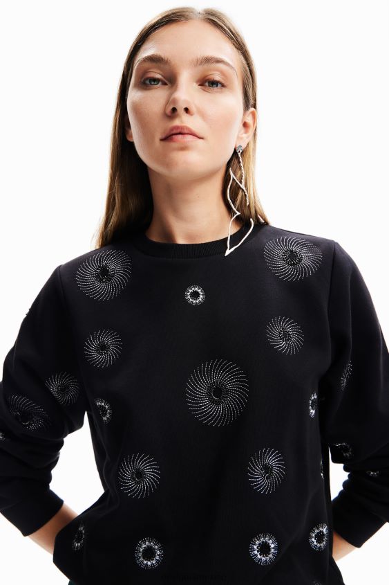 Desigual mujer sudadera con bordado geométrico VZ26R0264 ropa