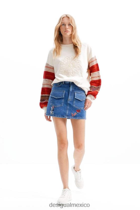 Desigual mujer sudadera con combinación de bordados VZ26R0174 ropa