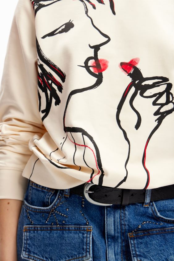 Desigual mujer sudadera con ilustración arty VZ26R0937 ropa