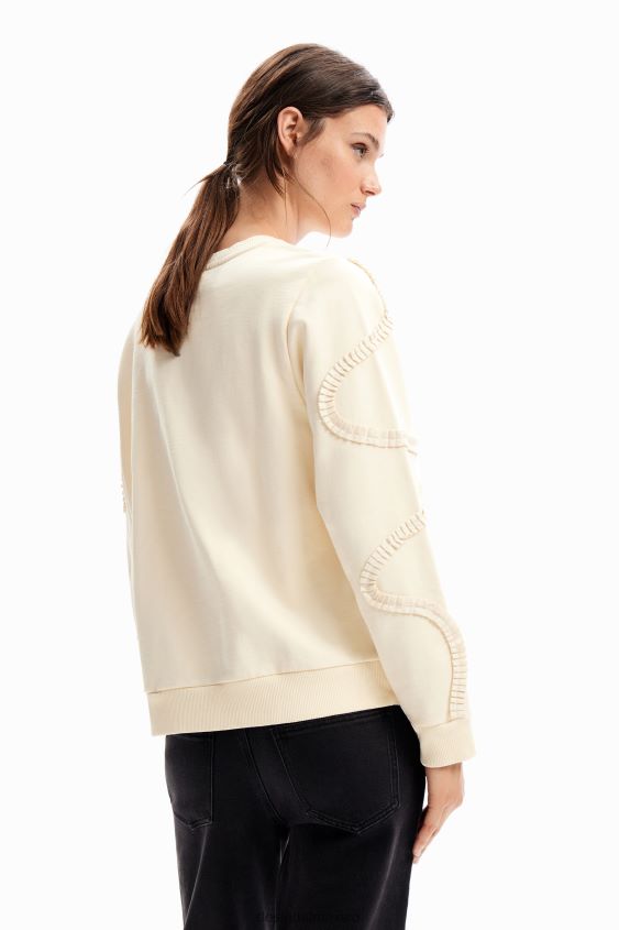 Desigual mujer sudadera con tiras plisadas VZ26R026 ropa