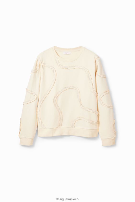 Desigual mujer sudadera con tiras plisadas VZ26R026 ropa