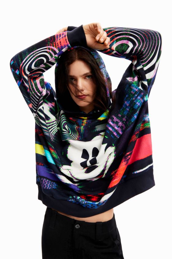 Desigual mujer sudadera oversize de mickey mouse VZ26R034 ropa