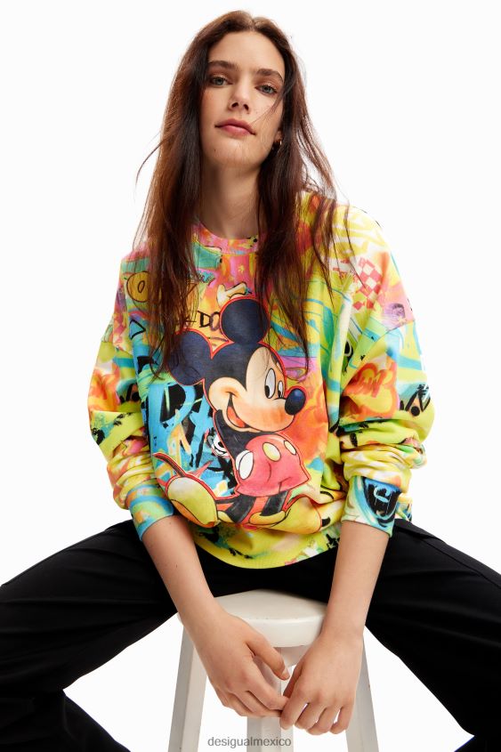 Desigual mujer sudadera oversize de mickey mouse VZ26R07 ropa